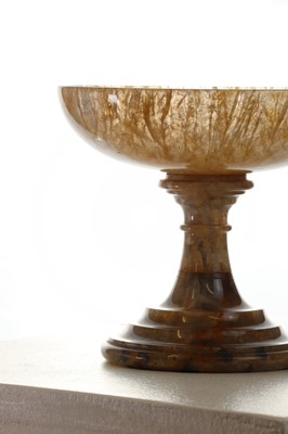 Lot 205 - A fluorspar pedestal dish or tazza
