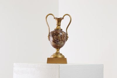 Lot 213 - A Derbyshire Blue John and gilt-bronze pedestal vase