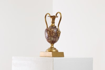 Lot 213 - A Derbyshire Blue John and gilt-bronze pedestal vase