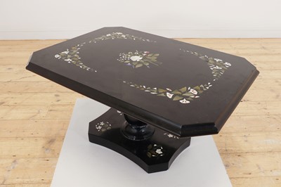 Lot 239 - An Ashford black marble low table by William Arden of Buxton