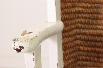 Lot 89 - A pine, straw and seagrass armchair