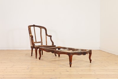 Lot 72 - A Louis XV carved walnut duchesse brisée