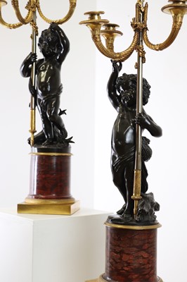 Lot 70 - A pair of French Empire bronze and marble candelabra attributed to François Rémond (c.1747-1812)
