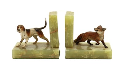 Lot 166 - A pair of onyx book ends