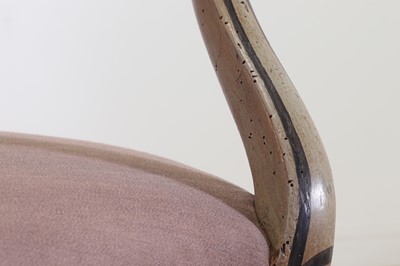 Lot 45 - A pair of George III-style painted open armchairs
