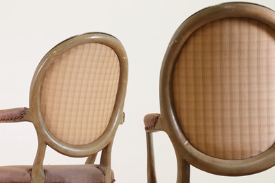 Lot 45 - A pair of George III-style painted open armchairs