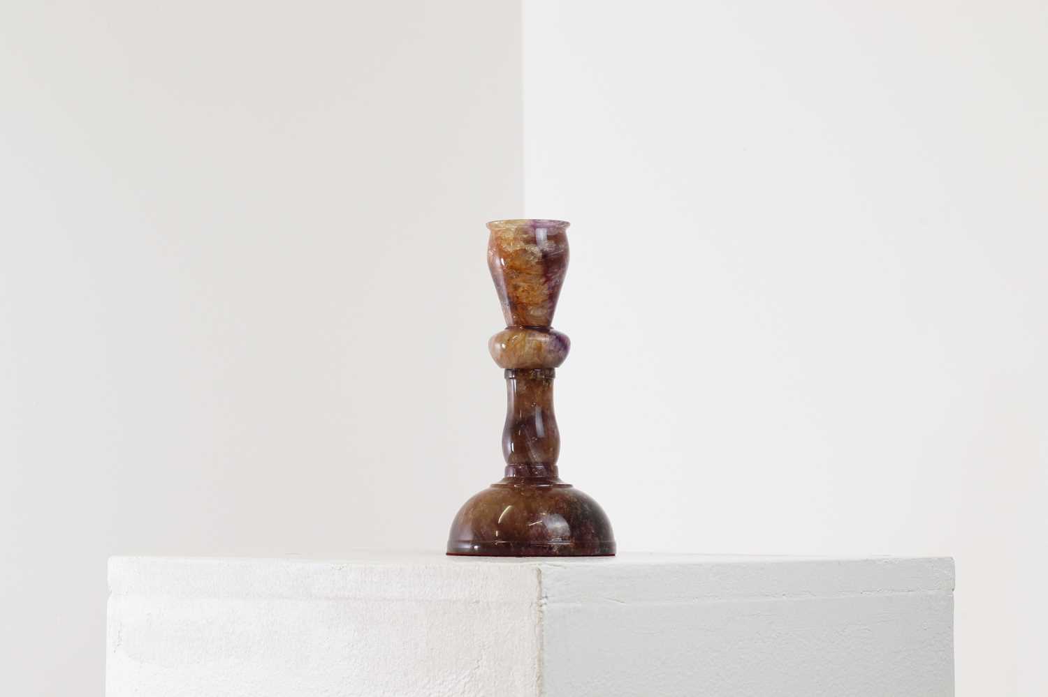 Lot 201 - A Derbyshire Blue John candlestick