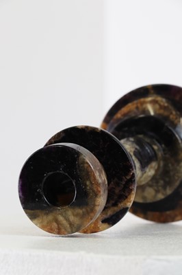 Lot 203 - A Derbyshire Blue John candlestick