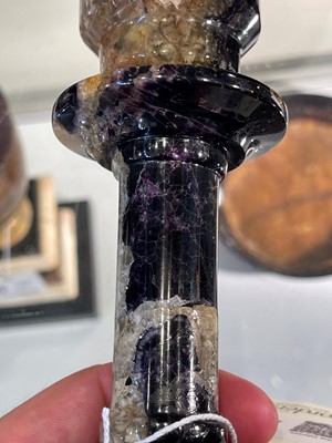 Lot 203 - A Derbyshire Blue John candlestick
