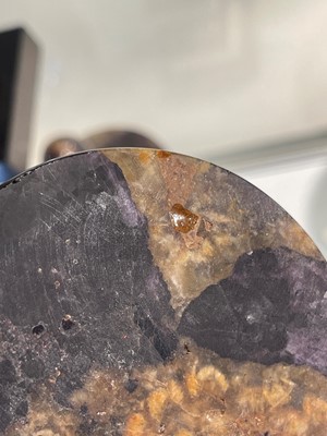 Lot 203 - A Derbyshire Blue John candlestick