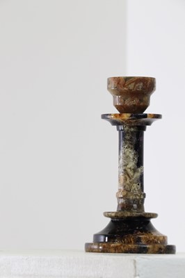 Lot 203 - A Derbyshire Blue John candlestick