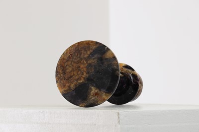Lot 203 - A Derbyshire Blue John candlestick