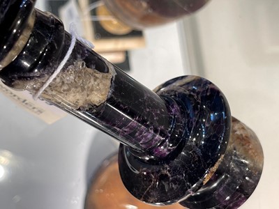 Lot 203 - A Derbyshire Blue John candlestick