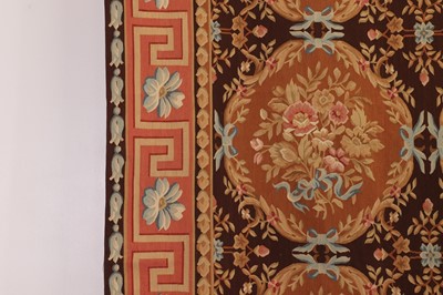 Lot 42 - A flat-weave wool carpet of Aubusson design