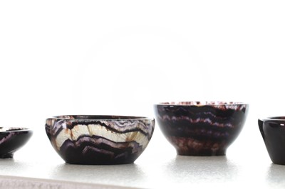 Lot 230 - Five small Derbyshire Blue John dishes