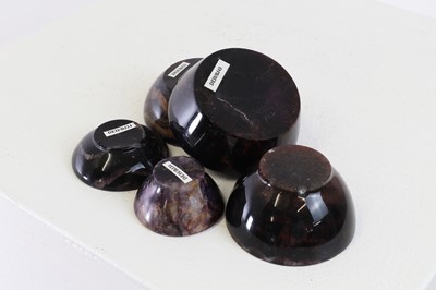 Lot 230 - Five small Derbyshire Blue John dishes