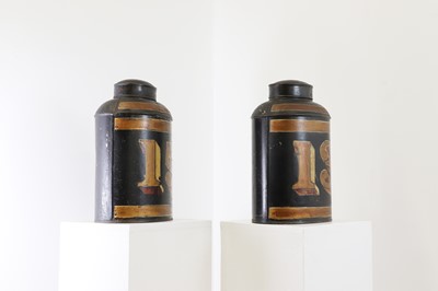 Lot 397 - A pair of toleware tea canisters