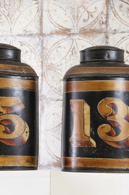 Lot 397 - A pair of toleware tea canisters