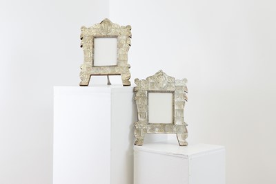 Lot 403 - A pair of mother-of-pearl veneered devotional tabernacle frames