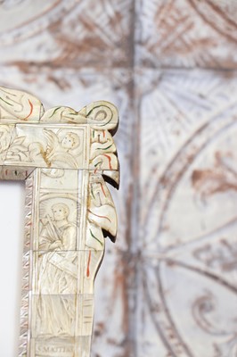 Lot 403 - A pair of mother-of-pearl veneered devotional tabernacle frames