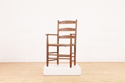 Lot 362 - An ash ladderback elbow chair