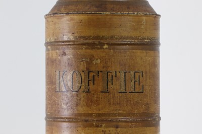 Lot 396 - A painted toleware coffee canister