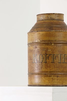 Lot 396 - A painted toleware coffee canister