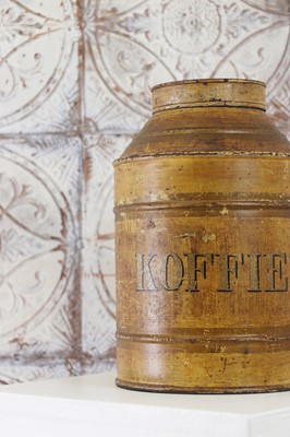Lot 396 - A painted toleware coffee canister