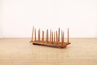 Lot 479 - A rustic oak boot rack