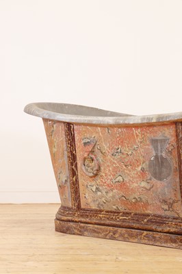 Lot 423 - A painted zinc bath