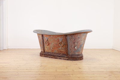 Lot 423 - A painted zinc bath