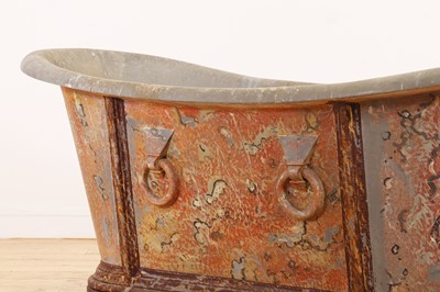 Lot 423 - A painted zinc bath