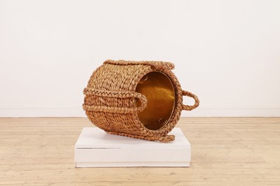 Lot 385 - A woven rush log basket
