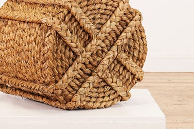 Lot 385 - A woven rush log basket