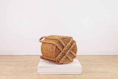 Lot 385 - A woven rush log basket