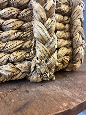 Lot 385 - A woven rush log basket