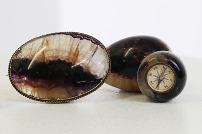 Lot 222 - A small group of Derbyshire Blue John pieces