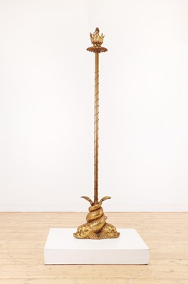 Lot 159 - A gilt-brass floor lamp