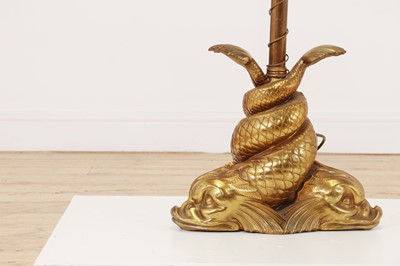 Lot 159 - A gilt-brass floor lamp