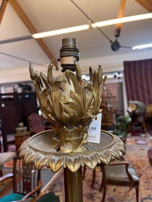 Lot 159 - A gilt-brass floor lamp