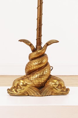 Lot 159 - A gilt-brass floor lamp