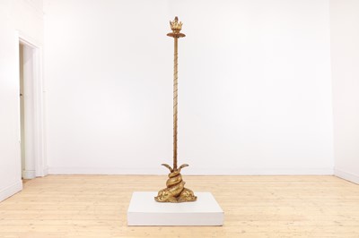 Lot 159 - A gilt-brass floor lamp