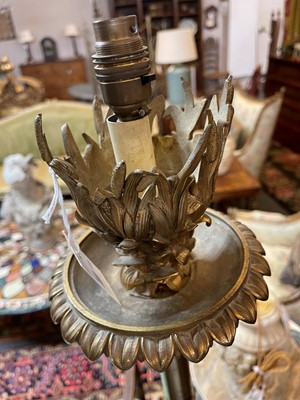 Lot 159 - A gilt-brass floor lamp