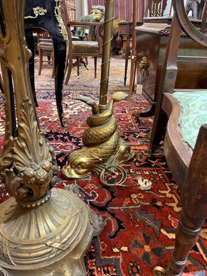 Lot 159 - A gilt-brass floor lamp