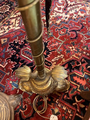 Lot 159 - A gilt-brass floor lamp