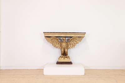 Lot 340 - A George II-style giltwood, composite and coromandel console table