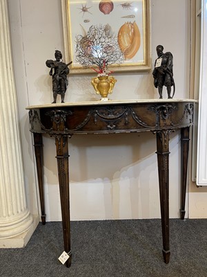 Lot 166 - A pair of George III-style mahogany pier tables in the manner of Robert Adam