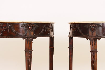 Lot 166 - A pair of George III-style mahogany pier tables in the manner of Robert Adam
