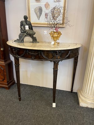 Lot 166 - A pair of George III-style mahogany pier tables in the manner of Robert Adam