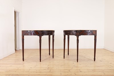 Lot 166 - A pair of George III-style mahogany pier tables in the manner of Robert Adam